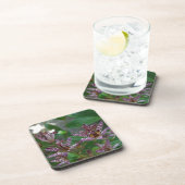 Paarse roze, witte, gestreept orchidee als bloem bier onderzetter (Rechterzijde)