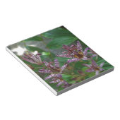 Paarse roze, witte, gestreept orchidee als bloem notitieblok (Schuin)