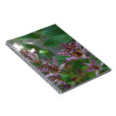 Paarse roze, witte, gestreept orchidee als bloem notitieboek (Rechterzijde)