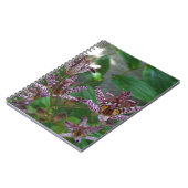 Paarse roze, witte, gestreept orchidee als bloem notitieboek (Linkerzijde)