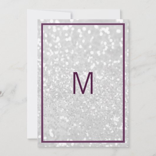 Paarse roze witte glitter nevel Graduation Party Kaart (Achterkant)