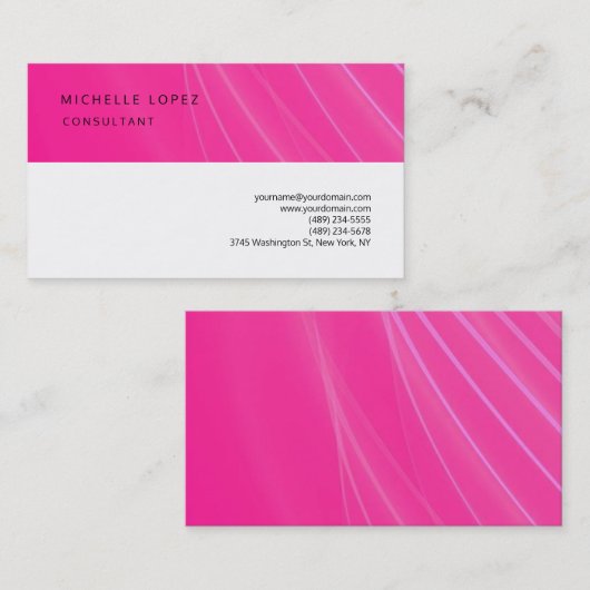 Paarse roze witte legante klep visitekaartje (Voorkant / Achterkant)