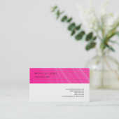 Paarse roze witte legante klep visitekaartje (Staand voorkant)