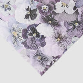 Paarse roze witte pansieën  tekening tissuepapier (Detail)