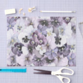 Paarse roze witte pansieën  tekening tissuepapier (Craft)