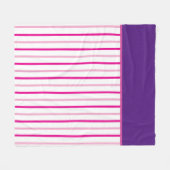 Paarse roze witte strepen fleece deken (Voorkant (Horizontaal))