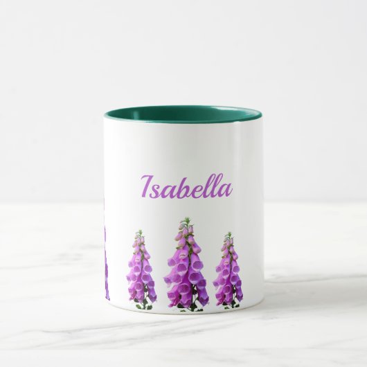 Paarse roze witte wilde bloemen bloemennaam mok (Midden)