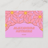 Paarse Roze Y2K Bloem Handgemaakte Kleding Visitekaartje (Voorkant)