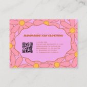 Paarse Roze Y2K Bloem Handgemaakte Kleding Visitekaartje (Achterkant)