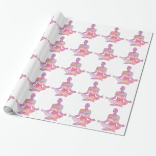 Paarse roze yogi meditatie cadeaupapier