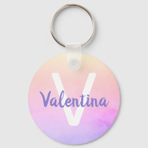 Paarse Roze Zachte Vervagende Ombre Regenboog Wate Sleutelhanger