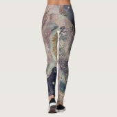 Paarse roze zachte Waterverf Cosmic Galaxy Sparkle Leggings (Achterkant)