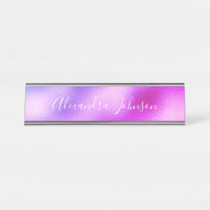Paarse roze zakelijke professional florent modern bureau naambordje