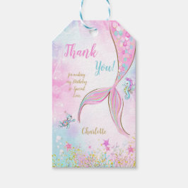 Paarse & Roze Zeemeermin Cadeautags Cadeaulabel