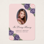 Paarse roze zilver Memorial Funeral Prayer Kaart (Voorkant)