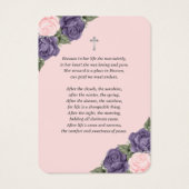 Paarse roze zilver Memorial Funeral Prayer Kaart (Achterkant)