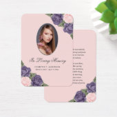 Paarse roze zilver Memorial Funeral Prayer Kaart (Bureau)
