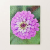 Paarse Roze Zinnia Flower Art Puzzel (Verticaal)