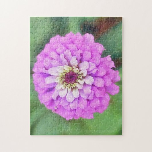 Paarse Roze Zinnia Flower Art Puzzel Legpuzzel (Verticaal)