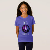 Paarse Roze Zwart Metallic Basketbal T-Shir T-shirt (Voorkant volledig)
