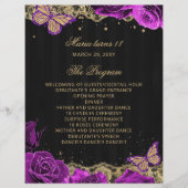 Paarse Rozen 18 Kaarsen en Rozen Ceremonie Program (Voorkant)