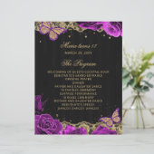 Paarse Rozen 18 Kaarsen en Rozen Ceremonie Program (Staand voorkant)