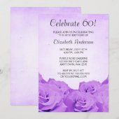  Paarse Rozen 60e verjaardag Kaart (Voorkant / Achterkant)