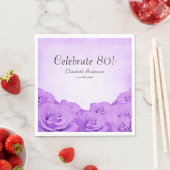  Paarse Rozen 80ste verjaardagsfeest Servet (Insitu)