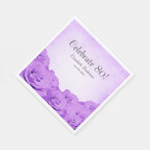  Paarse Rozen 80ste verjaardagsfeest Servet (Hoek)