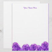 Paarse Rozen Aangepast briefhoofd (Voorkant / Achterkant)