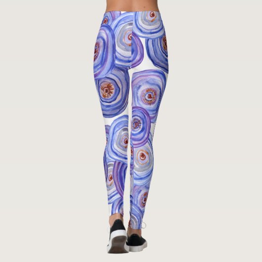 Paarse rozen Aangepaste Leggings (Achterkant)