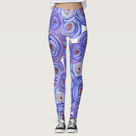 Paarse rozen Aangepaste Leggings (Voorkant)