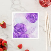 Paarse Rozen Aangepaste Papieren servetten (Insitu)