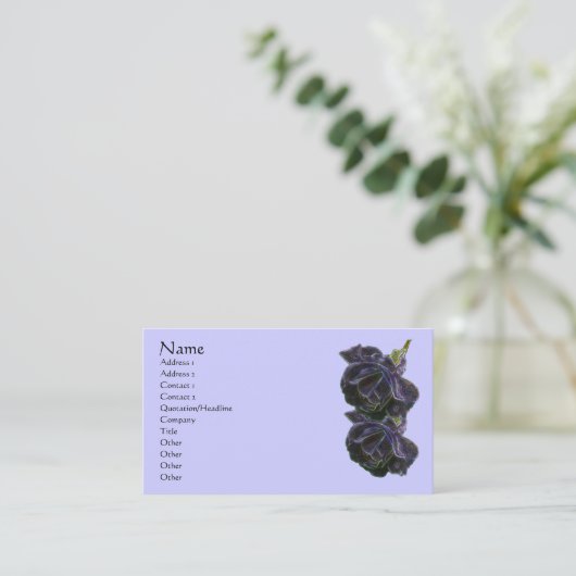 Paarse Rozen Abstracte ventilator Visitekaartje (Staand voorkant)