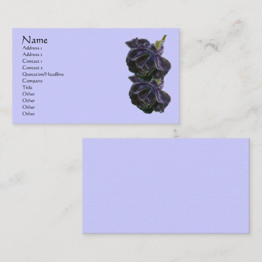 Paarse Rozen Abstracte ventilator Visitekaartje (Voorkant / Achterkant)