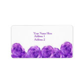 Paarse Rozen Adresetiketten Etiket (Voorkant)