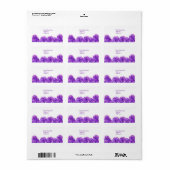 Paarse Rozen Adresetiketten Etiket (Full Sheet)