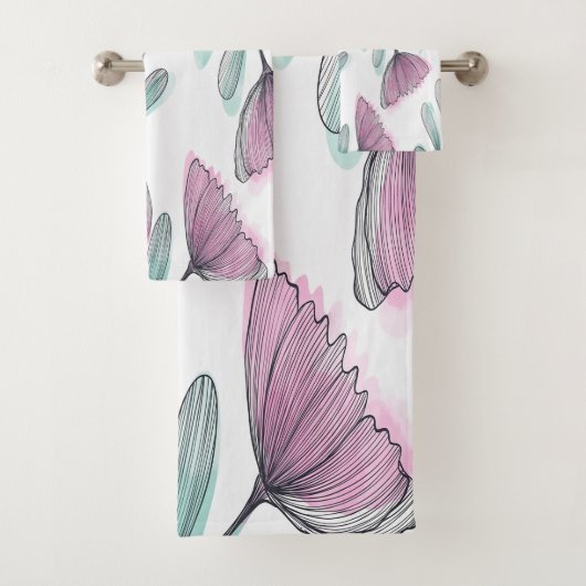 Paarse rozen bad handdoek (Insitu)