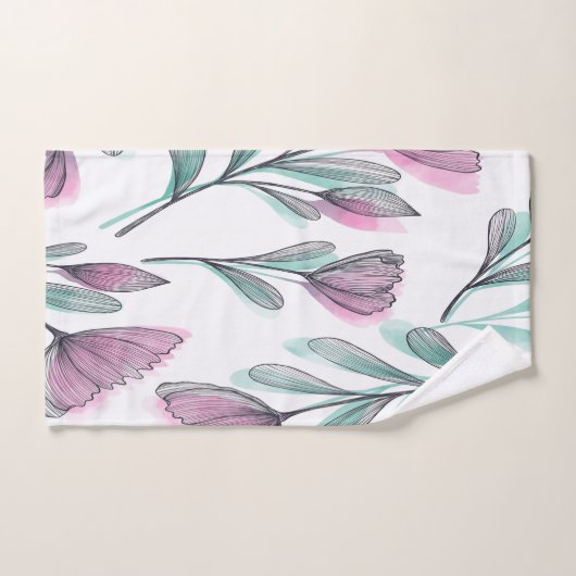 Paarse rozen bad handdoek (Handdoek)