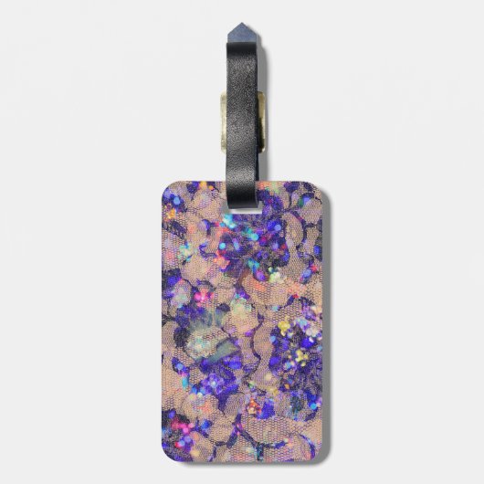 Paarse Rozen Bagagelabel (Achterkant verticaal)