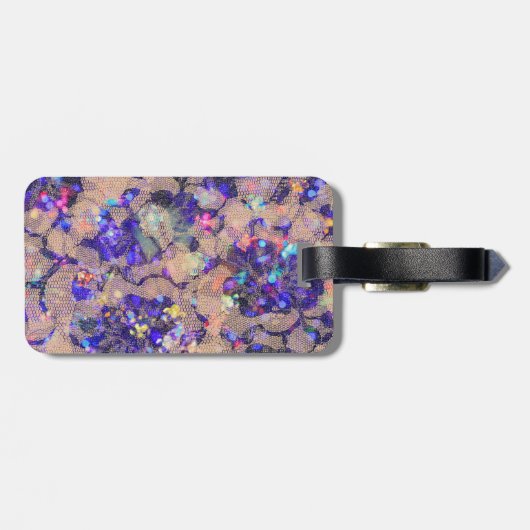 Paarse Rozen Bagagelabel (Achterkant horizontaal)