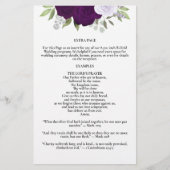 Paarse Rozen Bi-Fold Huwelijksprogramma Extra Pagi (Voorkant)