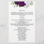 Paarse Rozen Bi-Fold Huwelijksprogramma Extra Pagi (Achterkant)