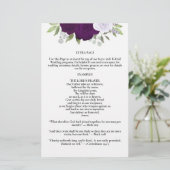 Paarse Rozen Bi-Fold Huwelijksprogramma Extra Pagi (Staand voorkant)