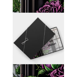 Paarse rozen bij het raam - gotische stijl bruilof gastenboek