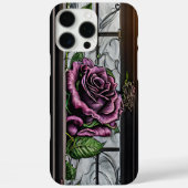 Paarse rozen bij het raam - gotische stijl Case-Mate iPhone case (Achterkant)