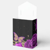  Paarse Rozen Black Gold Lace Quinceañera Bedankdoosjes (Geopend)