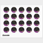  Paarse Rozen Black Gold Lace Quinceañera Ronde Sticker (Vel)