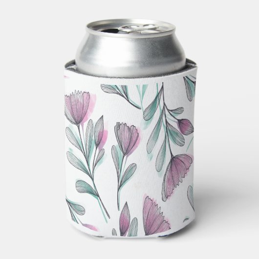 Paarse rozen blikjeskoeler (Blikje Voorkant)