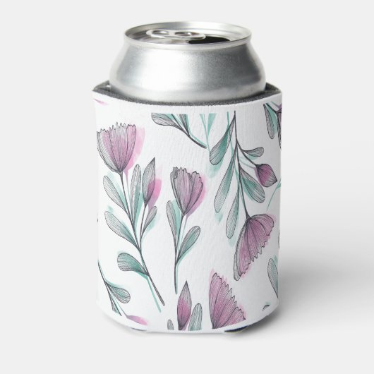 Paarse rozen blikjeskoeler (Blikje Achterkant)